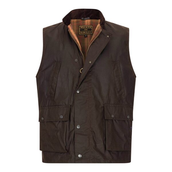 Walker and Hawkes – Chaleco de cera Winchester para hombre - Imagen 2