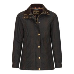 Chaqueta Delamere de tartán encerado para mujer