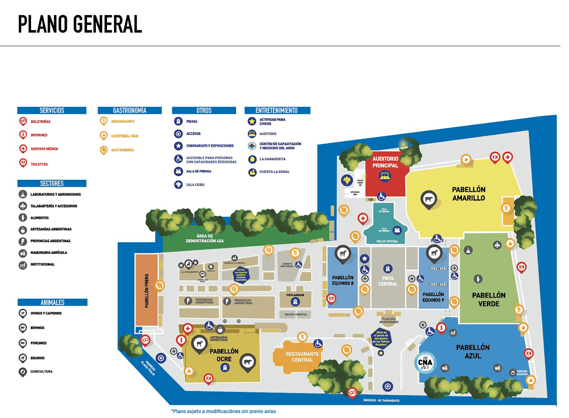 Plano de referencia de la Exposición Rural de Palermo