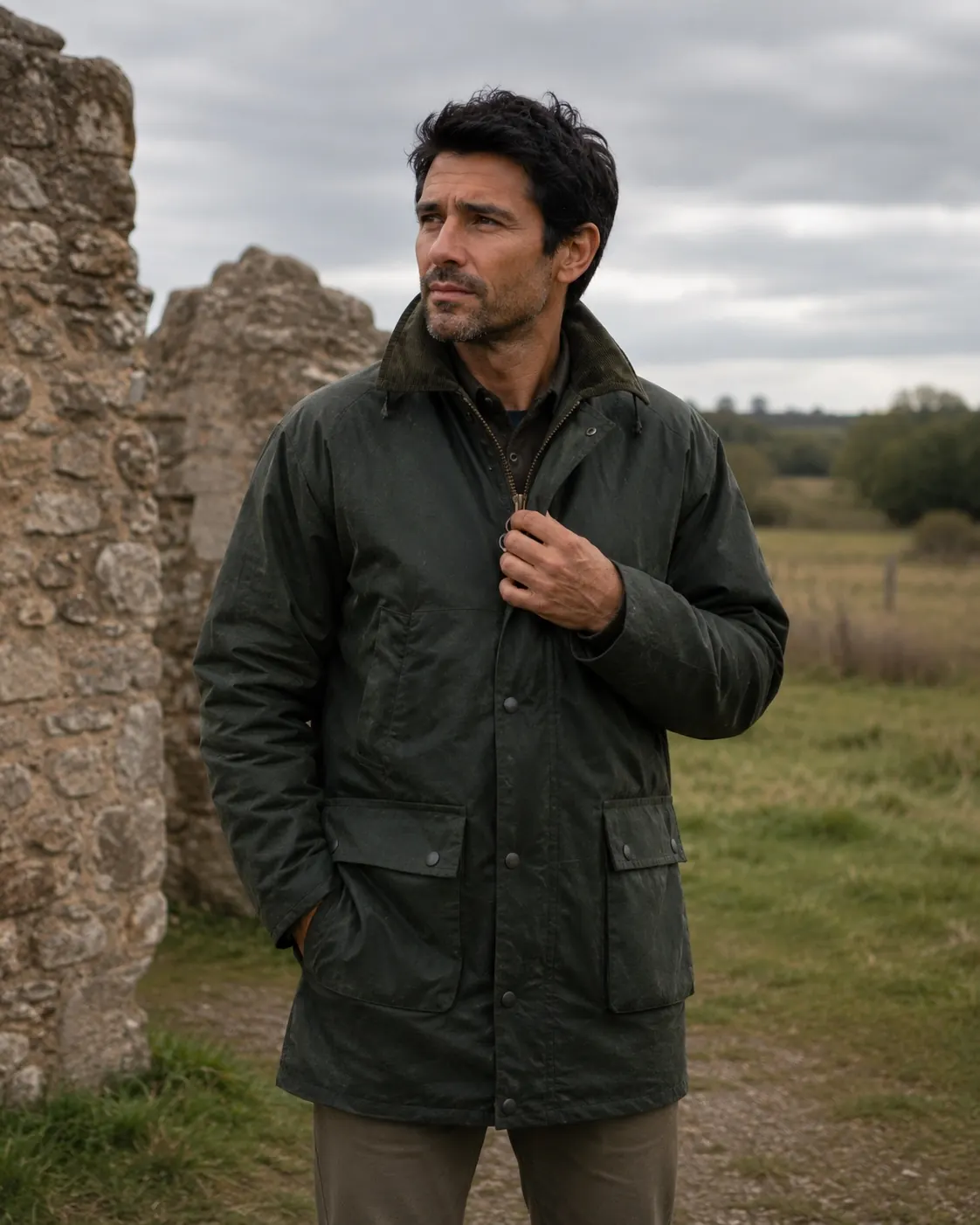Campera Benson sin alcolchado encerada para hombre - Imagen 3